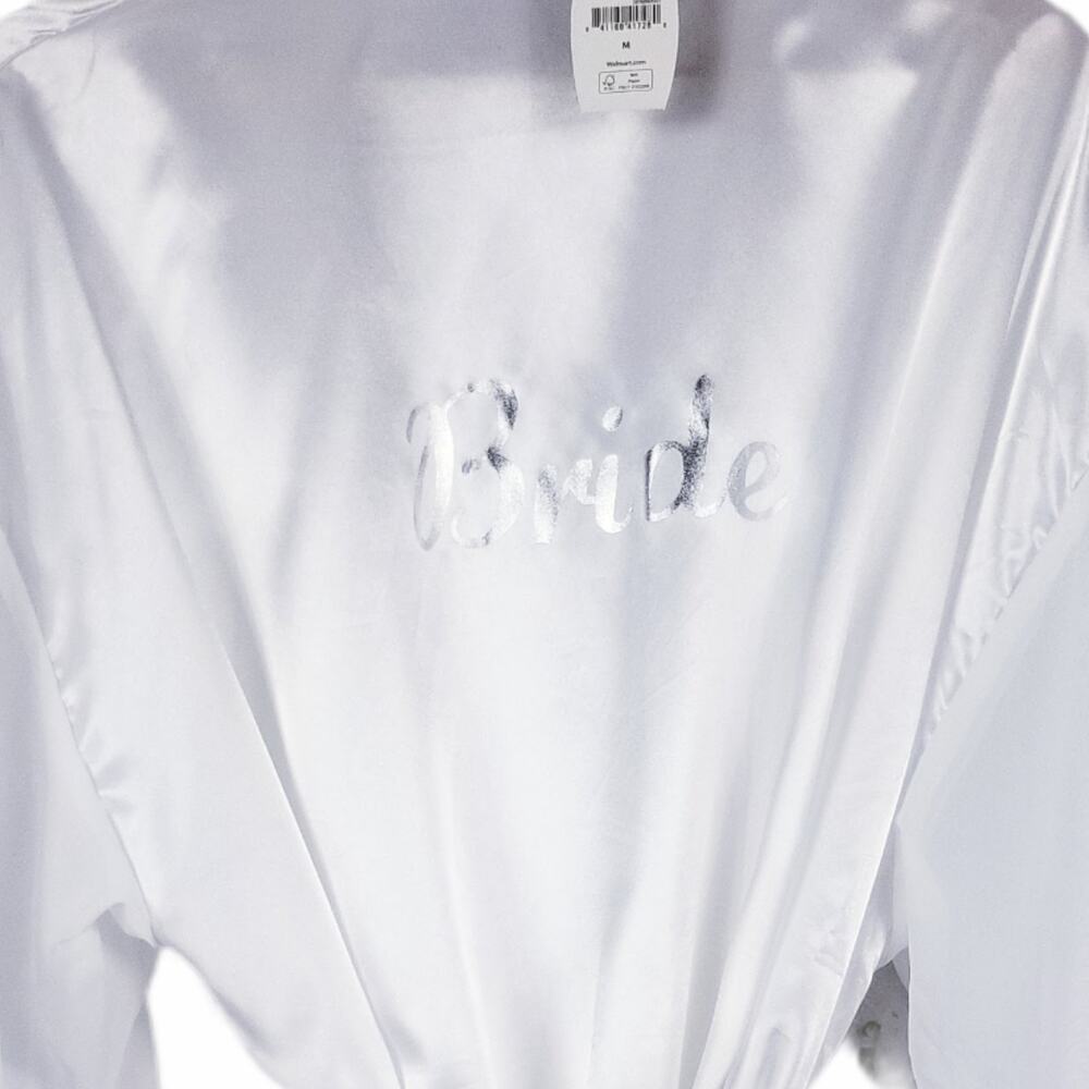 NEW Secret Treasures Bride Satin Robe Medium White